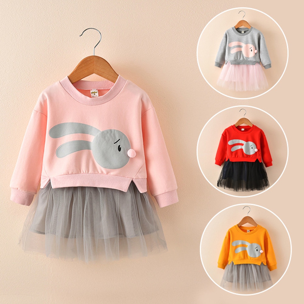 Baby Girl Clothes Cartoon Princess Sweatshirt Dress