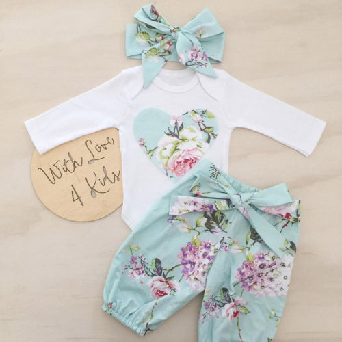 Kid Baby Girl clothes set Floral long sleeve Jumpsuit